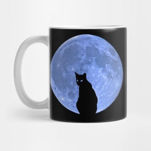 Black Cat Blue Moon Mug